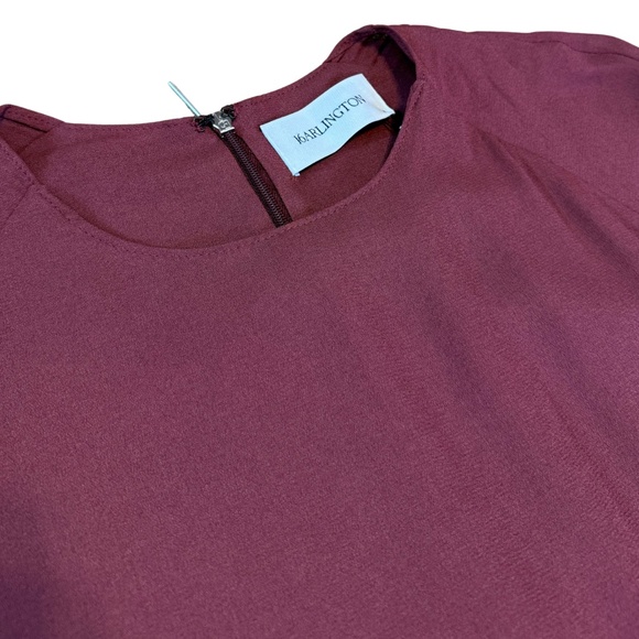 72. 16ARLINGTON Hodi Mini Dress Georgette Feather Mini BORGOGNA $1260 NWT Sz 2 - Picture 7 of 9